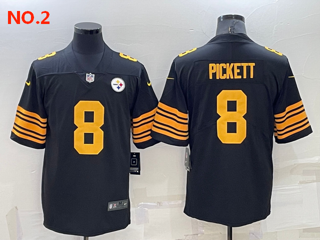 Men's Pittsburgh Steelers 8 Kenny Pickett Jersey Black NO.2;